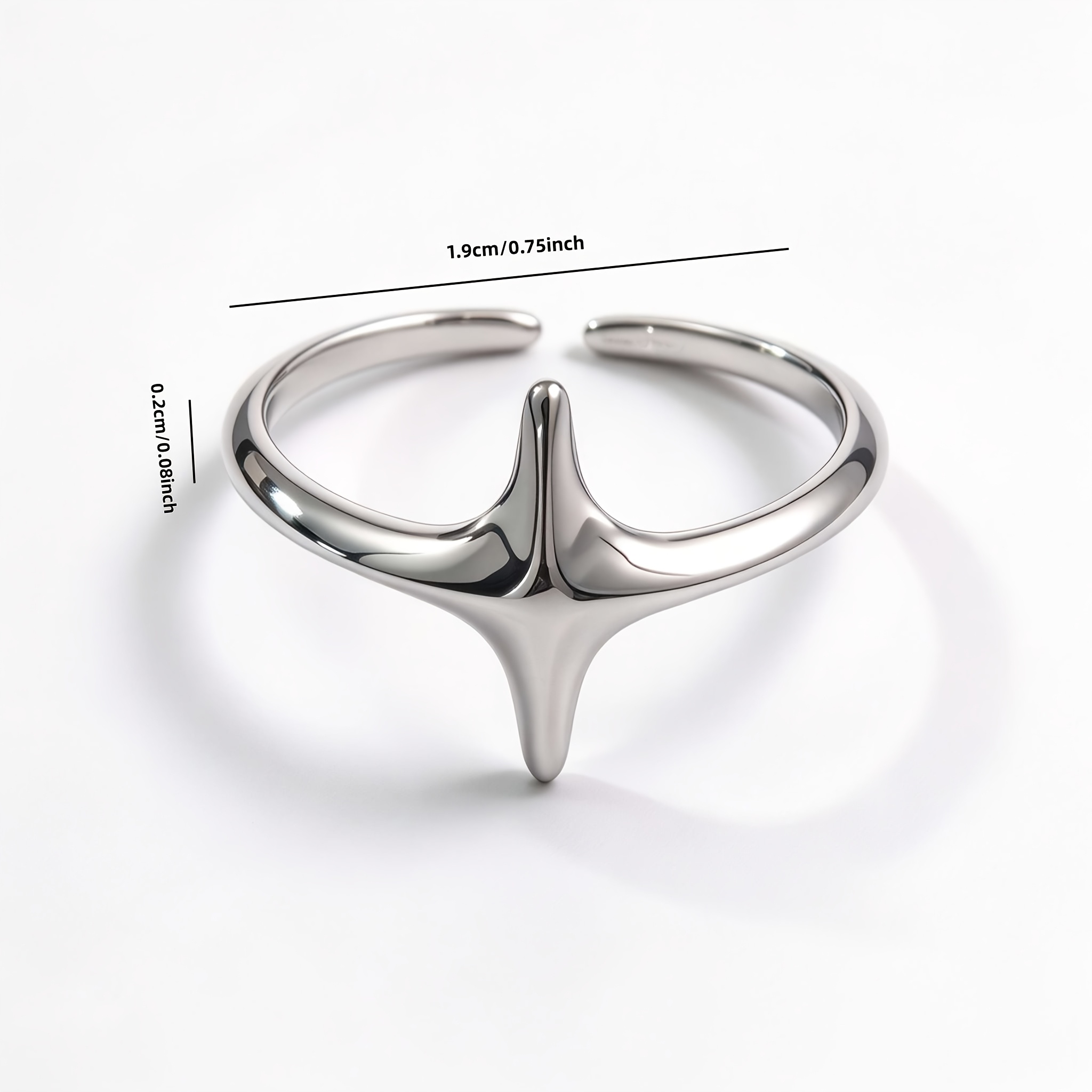 Unisex Abstract Shape Adjustable Open Statement Ring